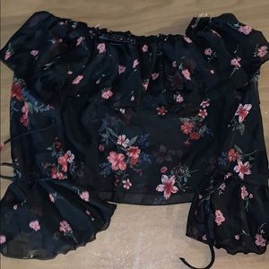 Strapless long sleeve blouse